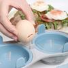 Polypropylene Microwave Egg Cooker with Molded Body, Rounded Profile, Covered Compartments, and Home Breakfast Use