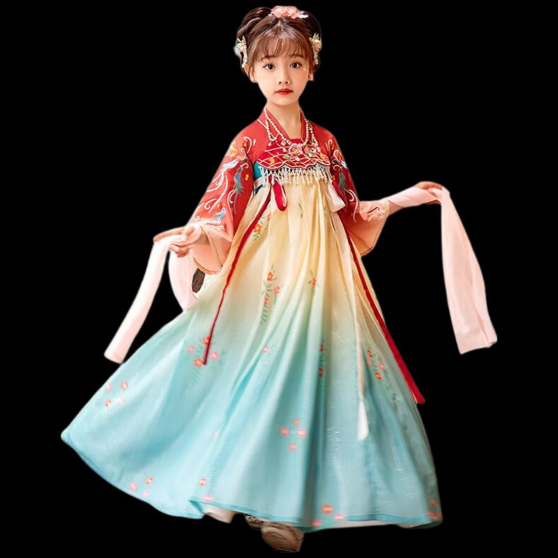 Girls' Traditional Chinese Hanfu Dress Set