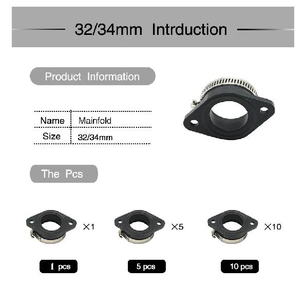 Motorcycle Carburetor Adapter Inlet Intake Pipe Rubber Mat For Honda Cg 125 Peugeot Speedfight Ax100 Cg125 Honda