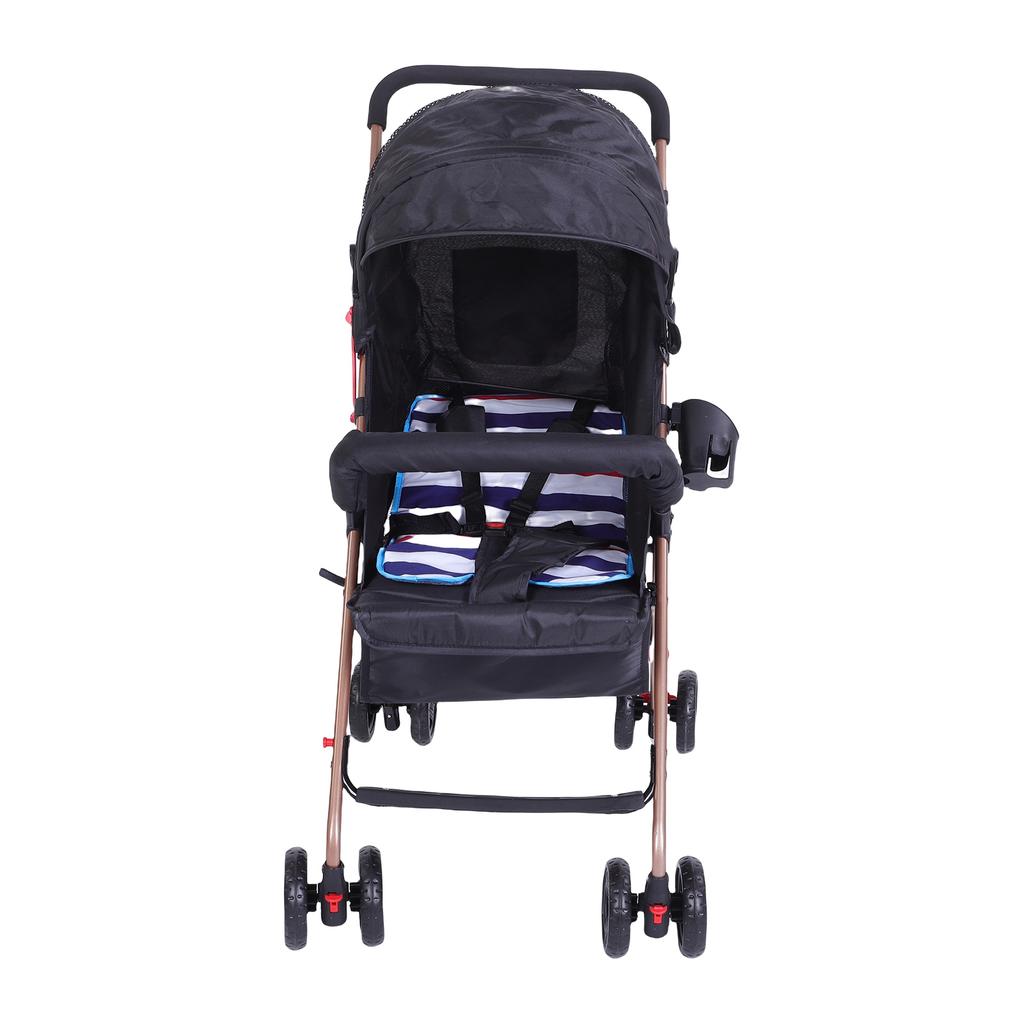 Baby Stroller Lightweight Foldable Shock Absorption High Landscape Toddler Pushchair with   Backrest Canopy Net Storage Basket for Outdoor