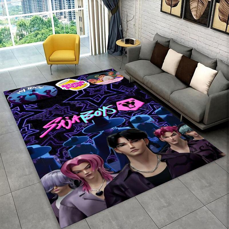 

Kpop Демон Охотник Руми Мира Зои Мультяшная Группа Ковер Коврик для Игровой Комнаты Спальни Гостиной Дивана Домашний Декор, Ковер Зональный Нескользящий 40x60cm