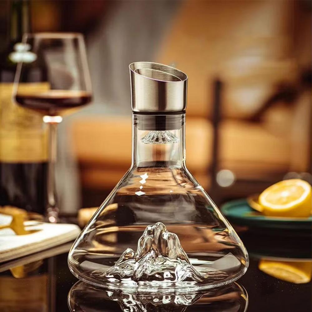 

Mountain Shaped Wine Aerator Glass Wine Aerating Pourer Iceberg Wine Decanter Family Gathering No Hill
