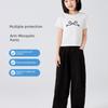 Children's Thin Yamamoto Pants, Summer Girls' Ice Silk Wide-Leg Long Pants, Loose Mosquito-Proof Casual Solid Color Pants for Older Children