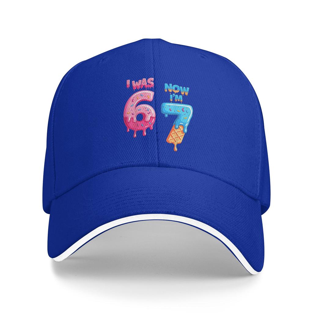 Funny 7 Year Old Birthday I Was 6 Now I'm 7 6 7 Baseball Cap Unisex Men Design Trucker Hat Summer Stylish Sun-Proof Snapback Cap