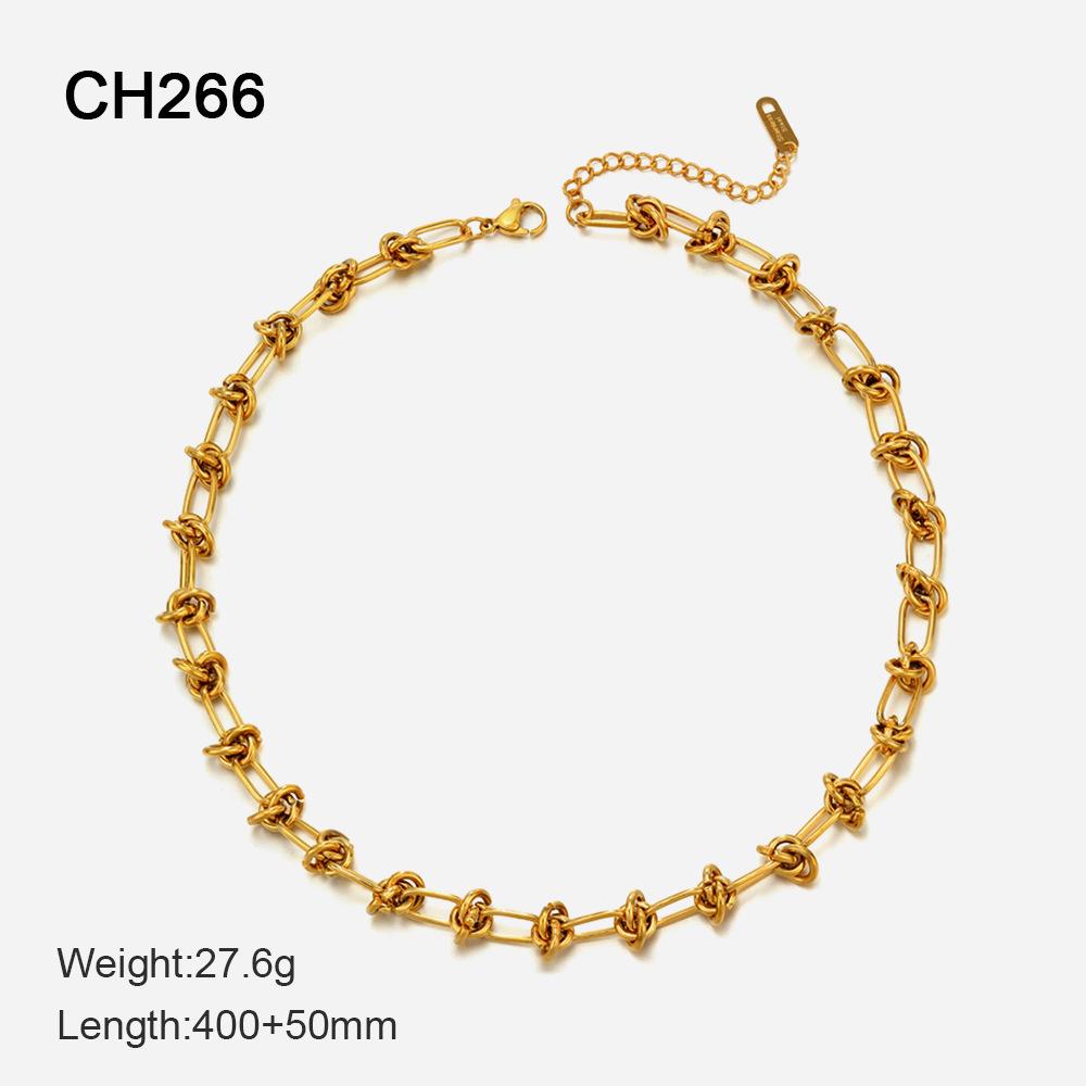 

Стильна особистість просте вузлувате намисто 14K Gold Plated