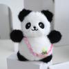 Charming Plush Flower Panda Keychain Bag Doll Soft Animal Toy For Childrens Play
