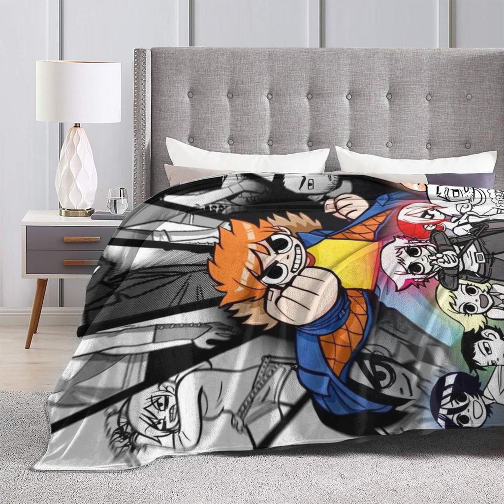 Indie Film Character Scott Pilgrim Blankets Soft Plush Throw Blanket For Home Decor Airplane Travel Flannel Bedspread Bed Cover