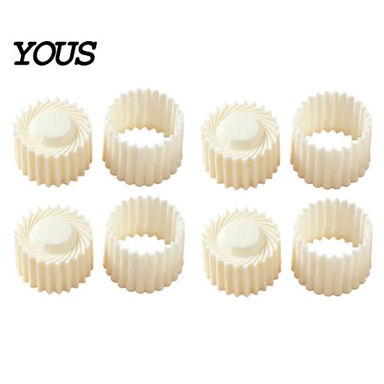 Easy Clean Baking Mold 2-in-1 Round Mooncake Mold, Double Ended Pastry Press with Scallop And Sandwich Maker Spiral Embossing for DIY Baking,