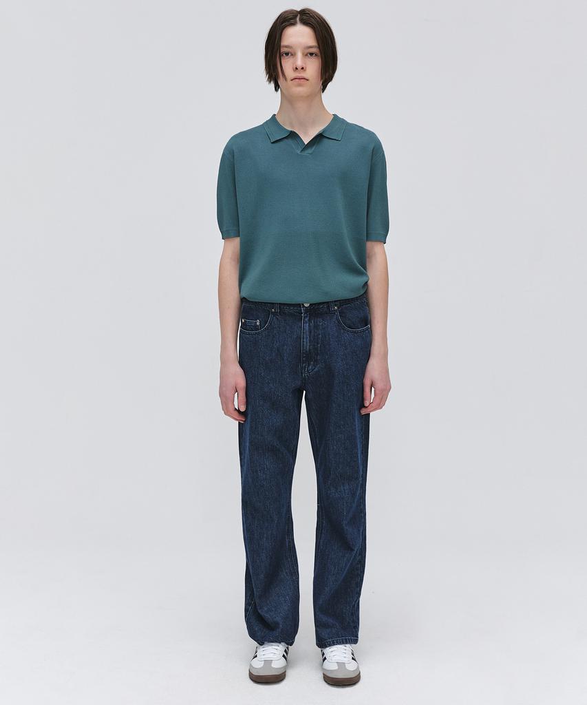 EZIO Open Collar Half Knit_Khaki