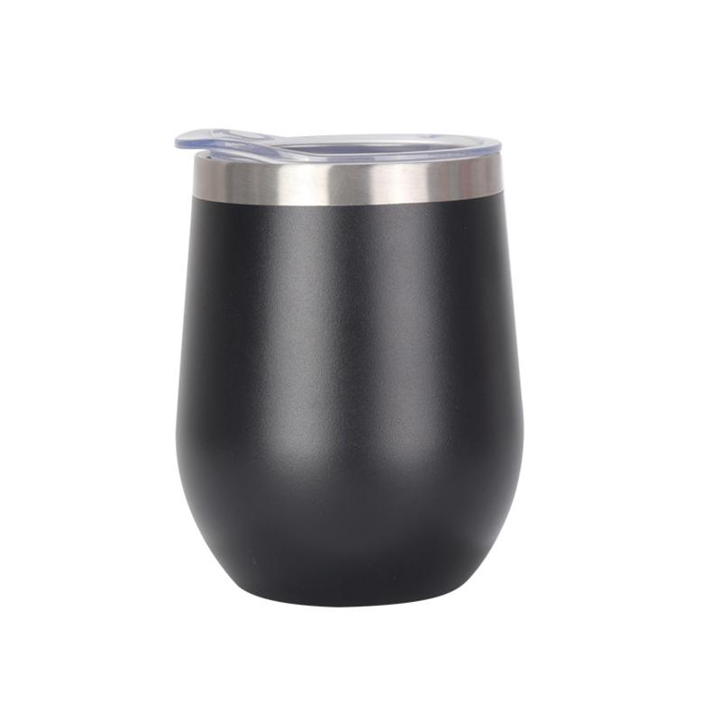 Custom 12oz Stainless Steel Double Layer Eggshell Insulated Vacuum Thermos Coffee Cup Outdoor Mini Egg Shaped Cup Mug with Lid