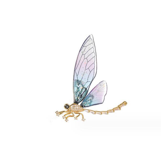

Exquisite Dragonfly Brooch Female Niche Temperament Corsage Suit Fixed Pin Clothing Accessories Collar Casual Party Jewelry фіолетовий