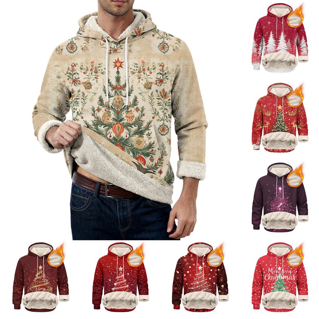 Men's Casual Long-Sleeve Fleece Hoodie With Pockets