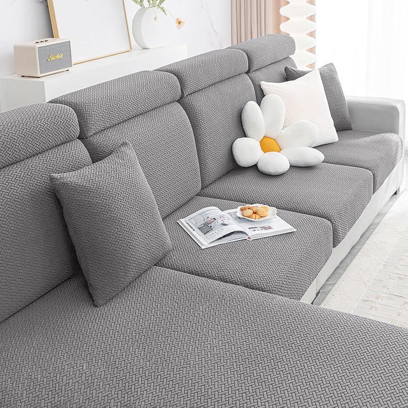 

1 PC Twill Jacquard Sofa Seat Cover Elastic Solid Color Slipcover for Living Room Easy to Clean Couch Cover Home Decor Dustproof Normal S