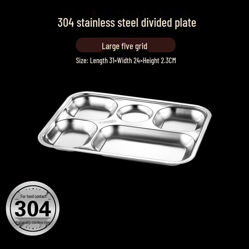 Commercial 304 SS Divided Meal Tray
