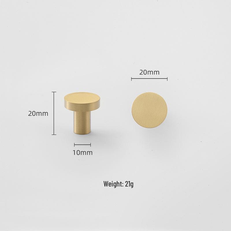 Скандинавская латунь золото ручка для шкафа - Минималистичная современная круглая дверная ручка из чистой меди
