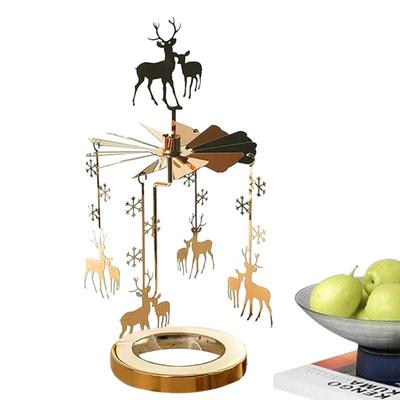 Carousel Candlestick Rotating Candle Holder Romantic Dinner Wedding Party Thermal Candle Stand Decoration Gift For Household
