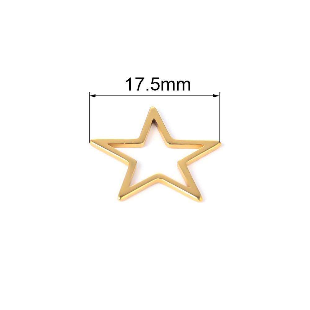 Semitree 10pcs 17mm Star Charms Stainless Steel Bracelet Connectors Necklace Pendant DIY Jewelry Making Handcrafted Accessories