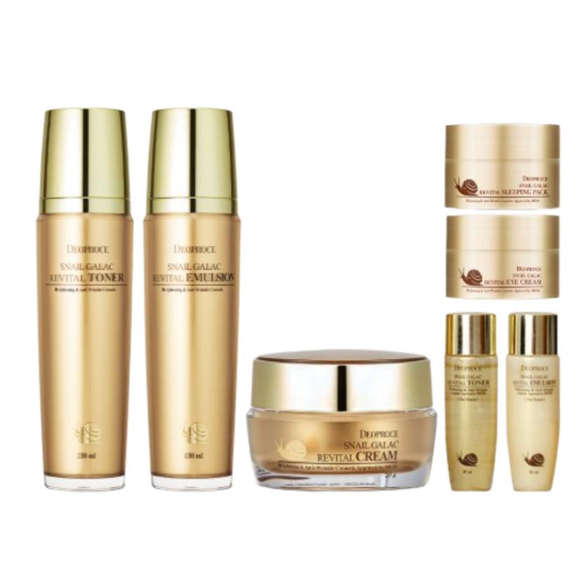 DEOPROCE Snail Galac Revital Skin Care Program 1Pack (7items) Korea Beauty