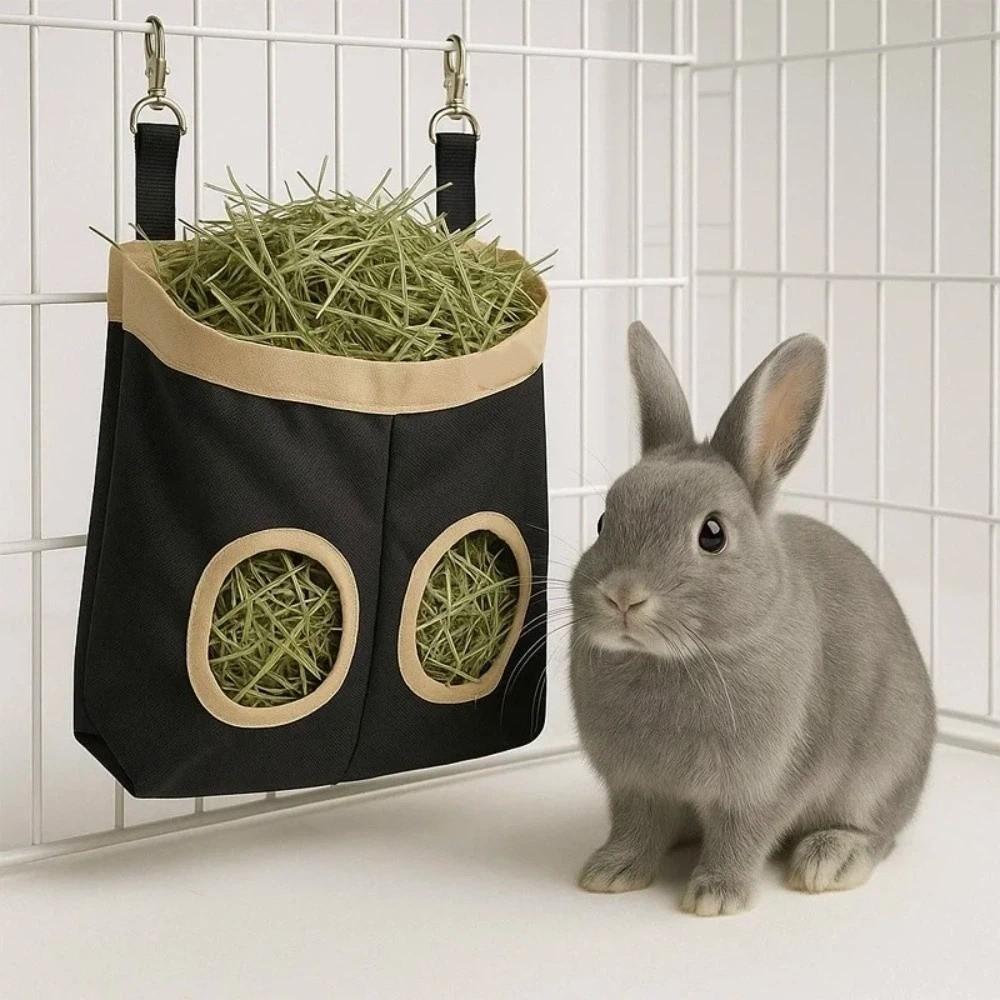 Hanging Rabbit Feed Bag Eco-Friendly Herbivore Bags Food Storage Bag Hay Pouch  for Pet Cage