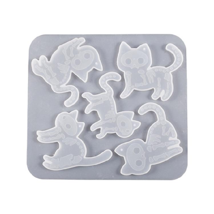 Halloween Cats Pendant Resin Epoxy Mold Individualized Cats Keychain Earrings Mold Animal Display Decors Epoxy Molds