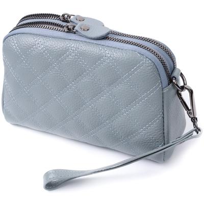 Sac tendance pour femme matelassé en losanges sur le devant en cuir naturel VINTAGE Bag 22808 Bleu