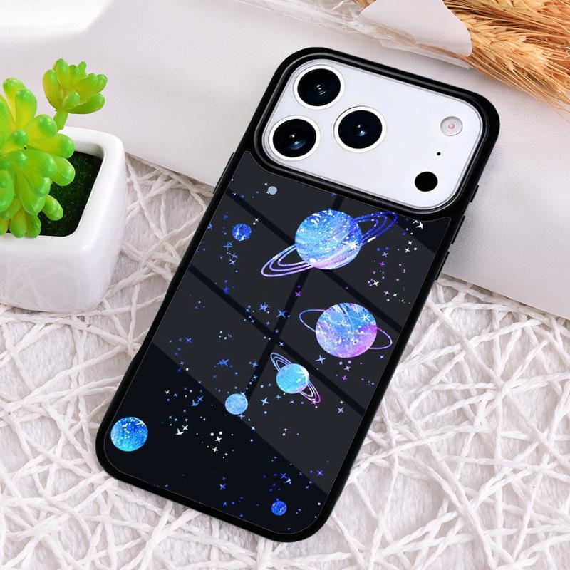 Aesthetic Space Stars Planet Coque Phone Case for iPhone 17 Air 16 15 11 12 14 13 Pro Max Shockproof Cover