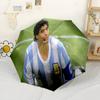 Benzema's Dynamic Soccer Move Outdoor Automatic Umbrella Compact 8-Rib Lightweight Foldable Design Travel Essential Fashionable