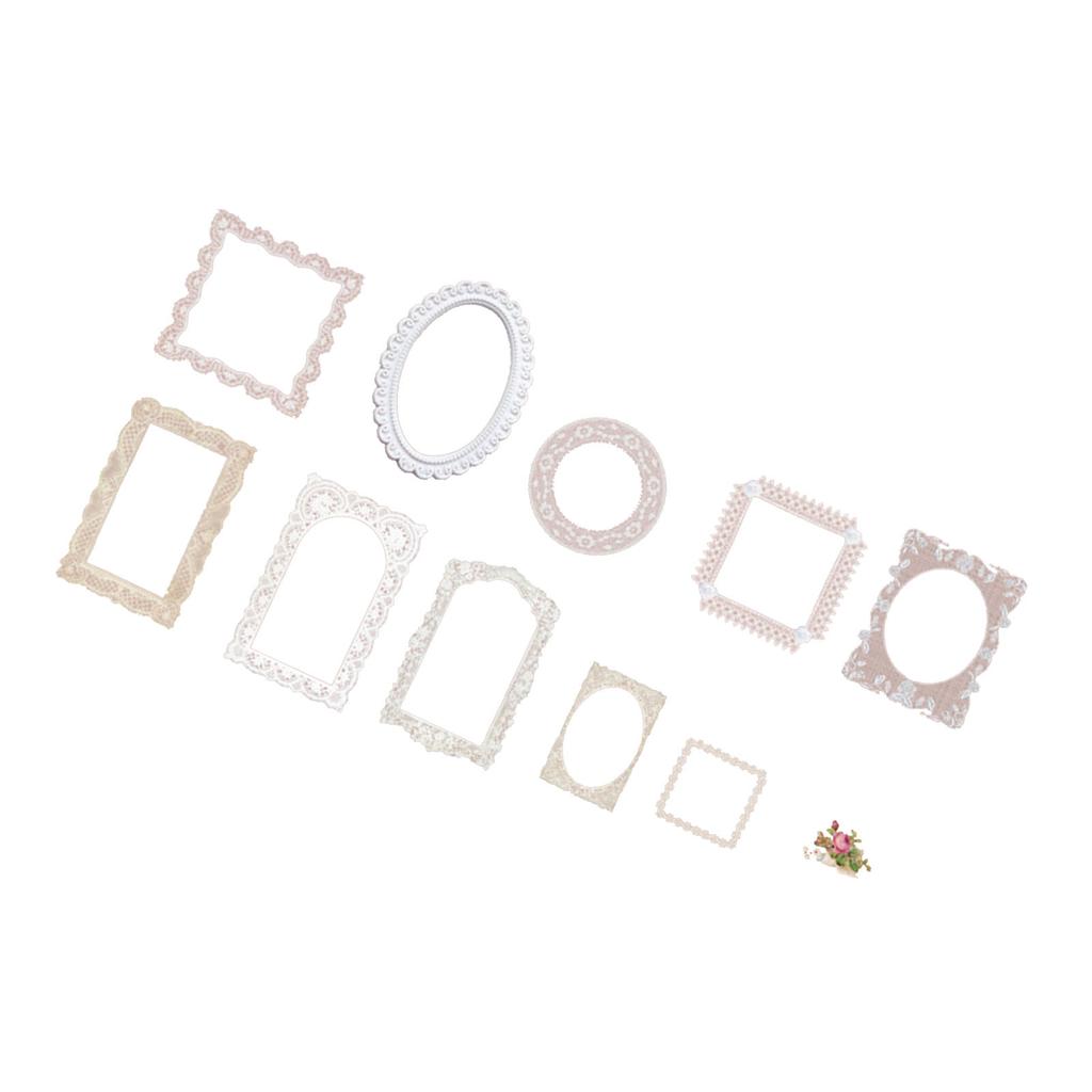 20 kusů Dekorační samolepky Retro zrcadlový rám PET nálepky pro DIY ruční práce Scrapbooking Foto