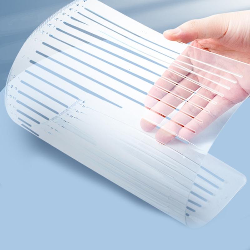 Šablona pro psaní pravítka pro kreslení čar Školní pravítka s přímkou ​​šablonou pro měření pravítka Praktický nástroj pro psaní