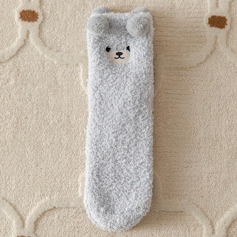 

Little Bear Women s Winter Non-Slip Coral Fleece Floor Socks - Thick Warm Sleep & Postpartum Wear One Size синій