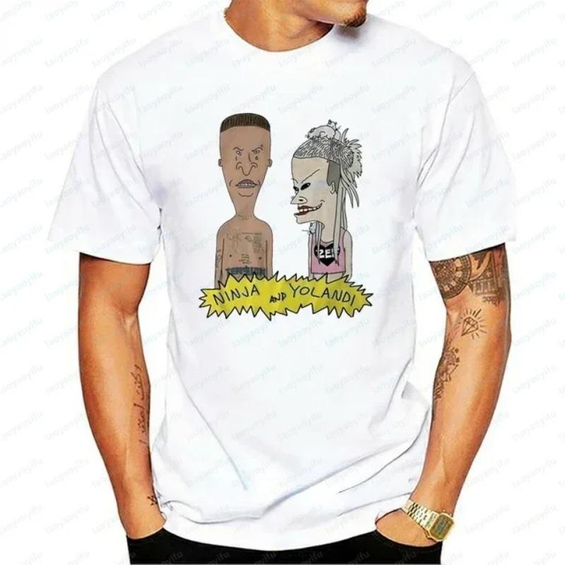T-shirt Kawaii Beavis and Butthead Novità Divertenti Grafiche Cartoon T-shirt Uomo Abbigliamento Casual Estate Uomo T-shirt Oversize