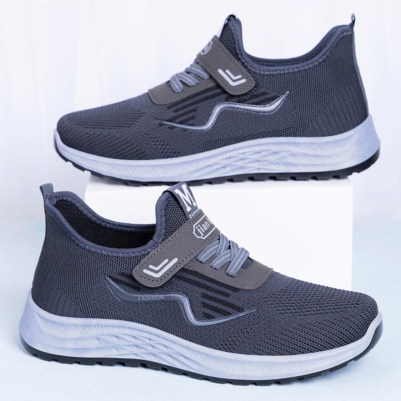 Sneakers shoes men's spring new single shoes bag Velcro dad shoes casual breathable running shoes