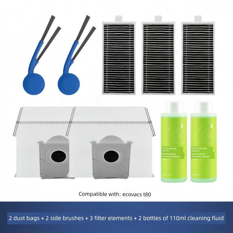 Suitable for Ecovacs T80 Consumables, Sweeping Robot Accessories, Side Brush, Roller Brush, Filter Element, Cleaning Fluid, Dust Bag, Roller
