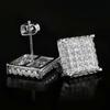 Minimalist Square Stud Earrings for Women/Men Micro Paved CZ Stone Fashion Versatile Couple Earrings 2022 Trend Jewelry