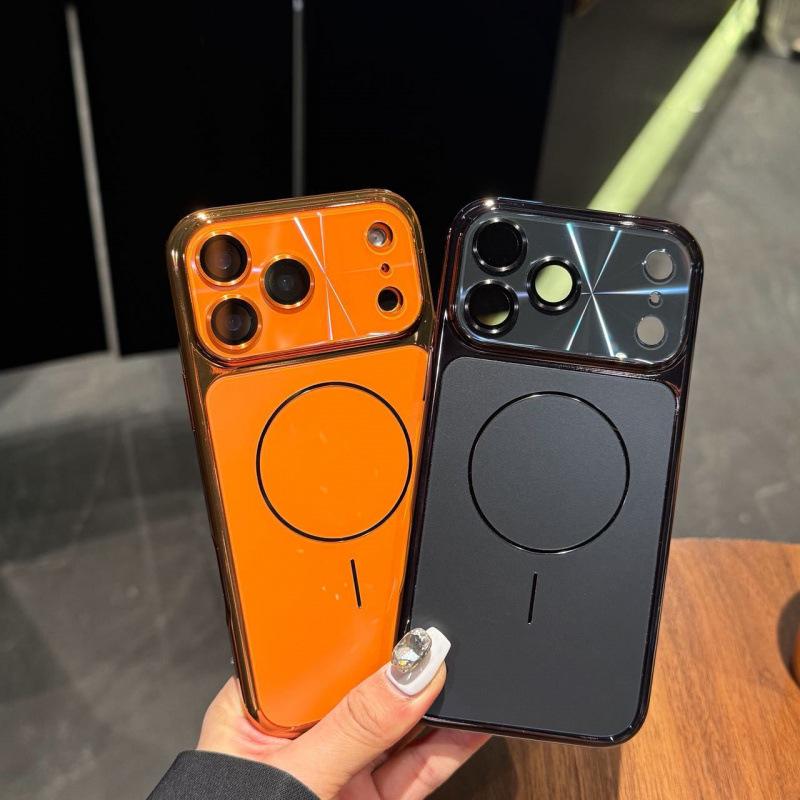 Compatible with iPhone 17 Pro Max: Plated Phone Case, Large Window, Laser Magnetic, Protective for Apple 16/15 Pro.