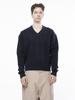 Chaenseseunoi Dense Cable V-Neck Kint - Navy /M243Tp07Ny