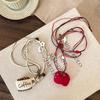Beaded Apple Coffee Cup Pendant Necklace - Minimalist and Sweet Sweater Chain