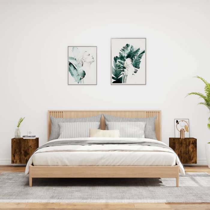 VidaXL Wall-mounted TV Cabinets 2 Pcs Smoked Oak 40.5x30x40cm Engineered Wood 836905