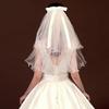 Wedding Tulle Bridal Lace Veil with Bowknot/Floral Trim Elegant Bridesmaids Veil