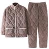 Coral Fleece Pajamas Men'S Autumn And Winter Thickened Fleece Three-Layer Padded Suit Winter Flannel Thermal Loungewear