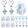 24 Sets Babyparty Gastgeschenke, darunter niedliche Engel-Schlüsselanhänger, Gastgeschenkboxen und Dankeskarten für Taufgeschenke, Partygeschenke