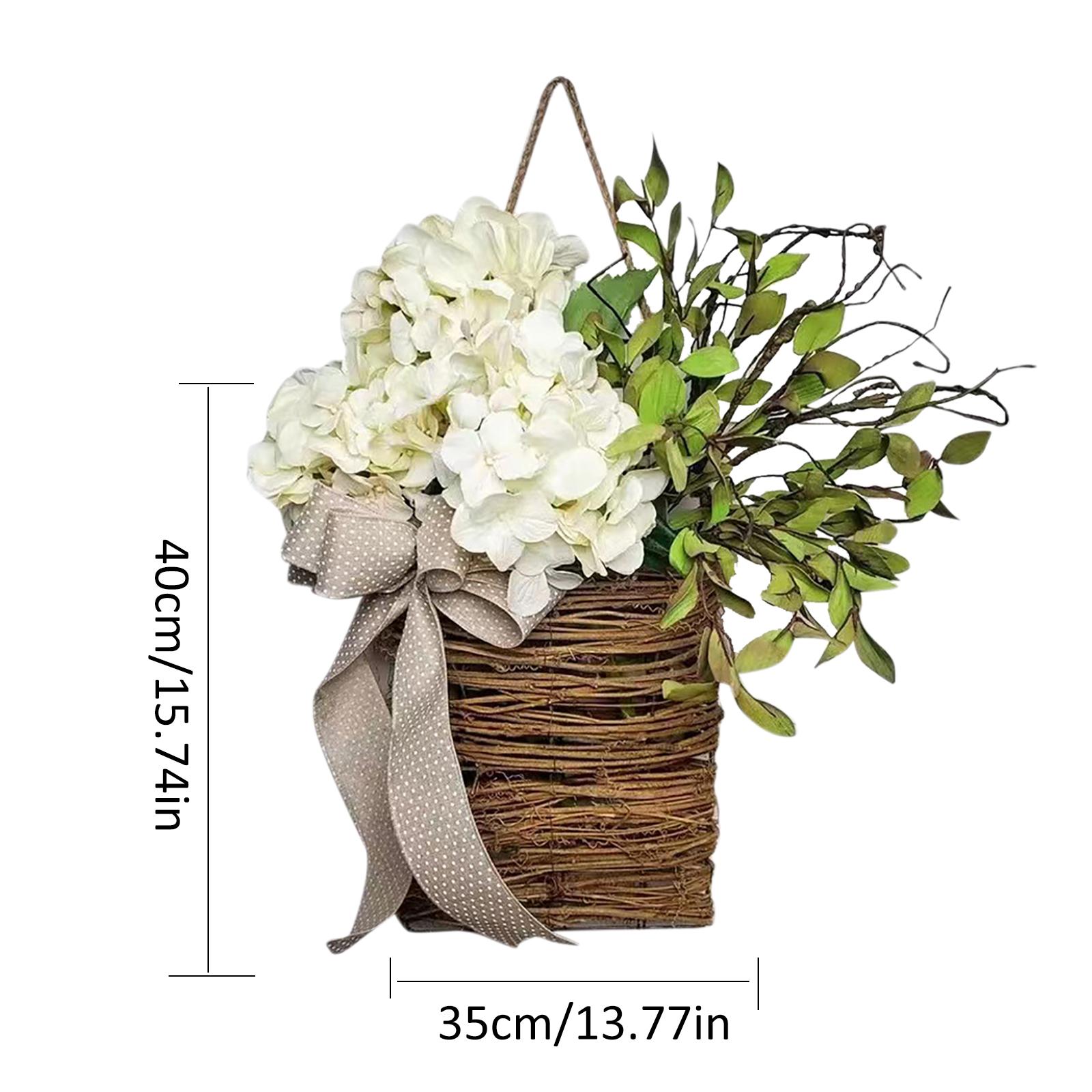 Искусственный фиолетовый лавандовый венок, кулон, белый полевой цветок, дверная подвесная корзина, украшения, подарки, домашний декор для крыльца, фермерского дома