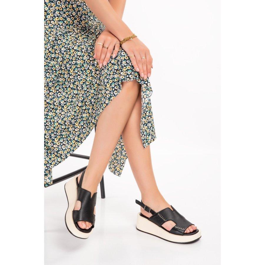 

Женские повседневные сандалии из натуральной кожи на танкетке