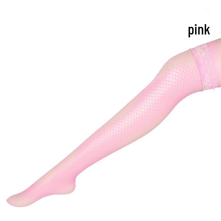 Lace Fishnet Thigh High Stockings - Sexy Over-the-Knee Black Lingerie