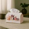 1pc Adorable Dog-Themed Tissue Box Holder with Heart-Shaped Lid Compatible for Napkins, Tissues Storage Case Suitable for Car, Office, Tabletop - Deco