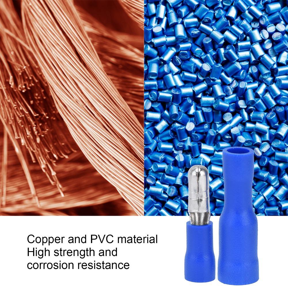 25 Pairs Blue Color Insulated Wire Terminal 16-14AWG Quick Crimp Male Female Connector Wire Crimp Connectors Electrical Wiring
