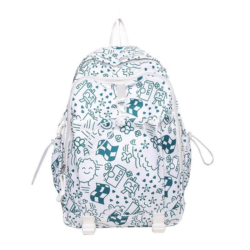 Schoolbag1011 new graffiti print backpack female Korean version trend high school student schoolbag junior high school student casual backpack