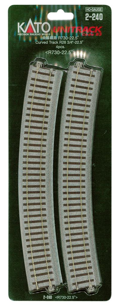 KATO HO Gauge Curved Track R730-22.5° 4 Pieces 2-240 Railway Model Supplies