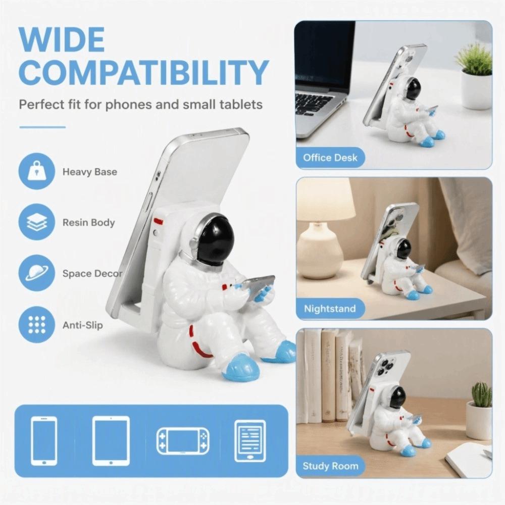 2 Size Astronaut Phone Holder White Astronaut Phone Stand Cute Resin Phone Holder Sit Down Use