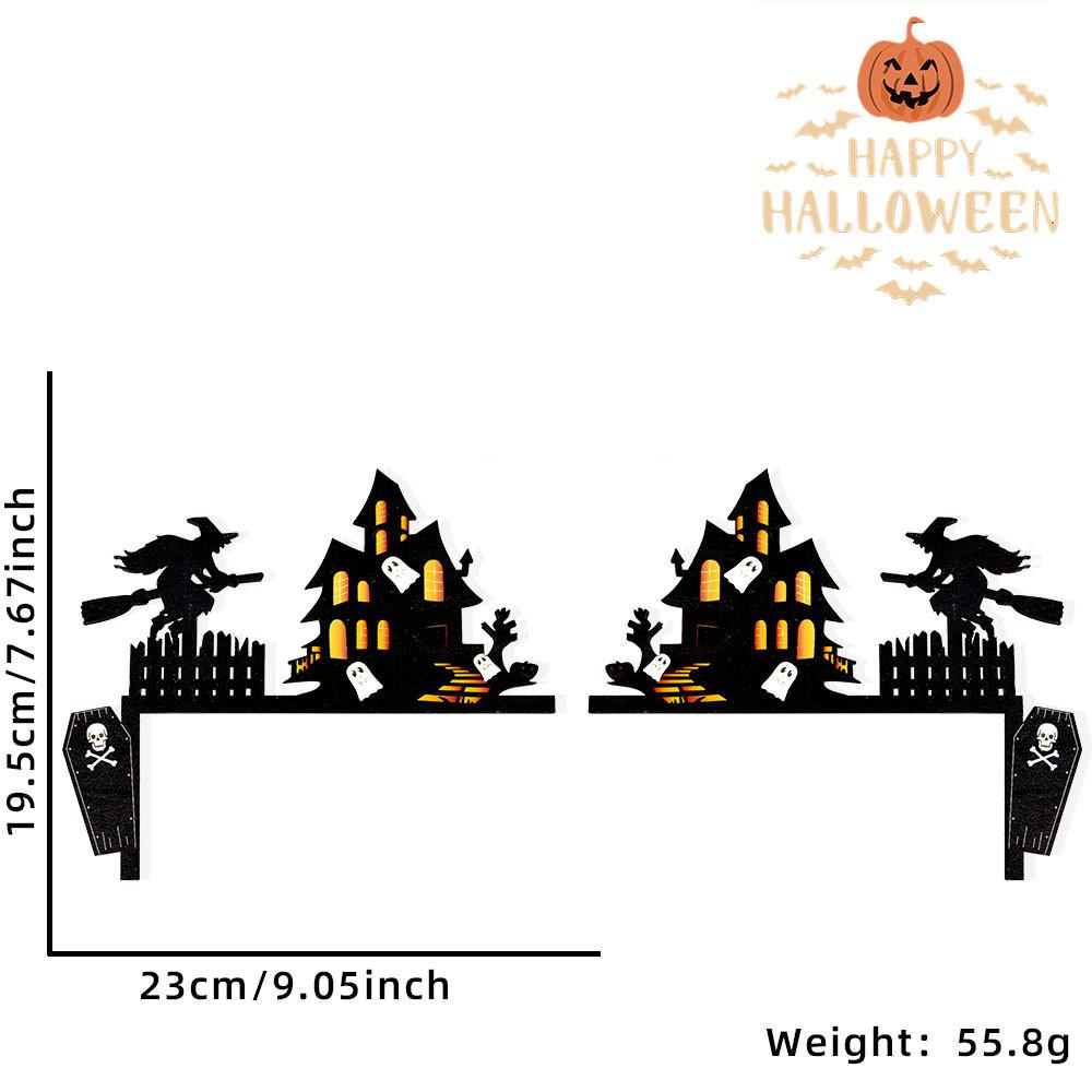 Wooden Halloween Decorative Door And Window Frames With Spooky Designs Themed
